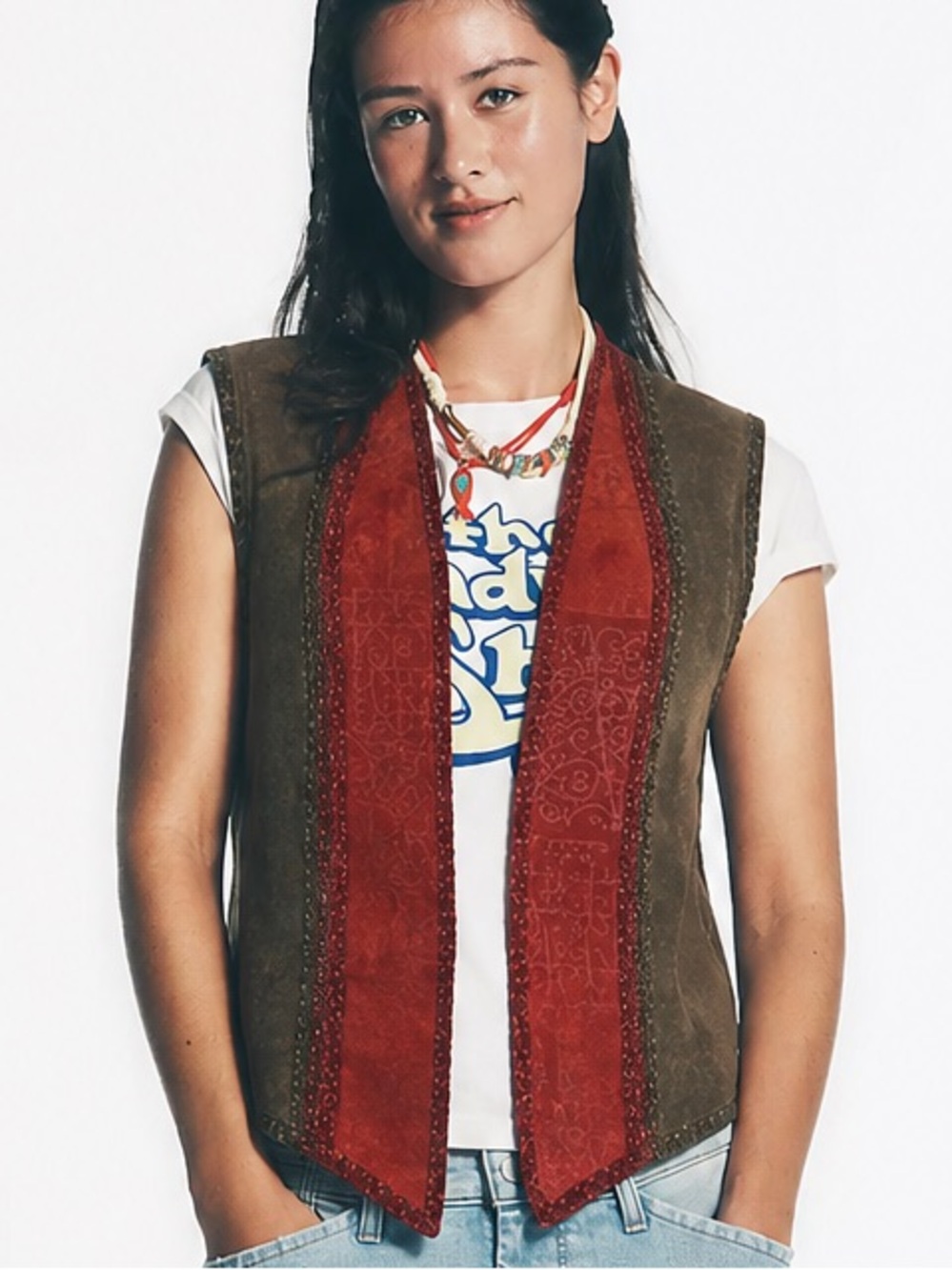 🇨🇦Vintage Boho Cowgirl Handcrafted Suede Vest